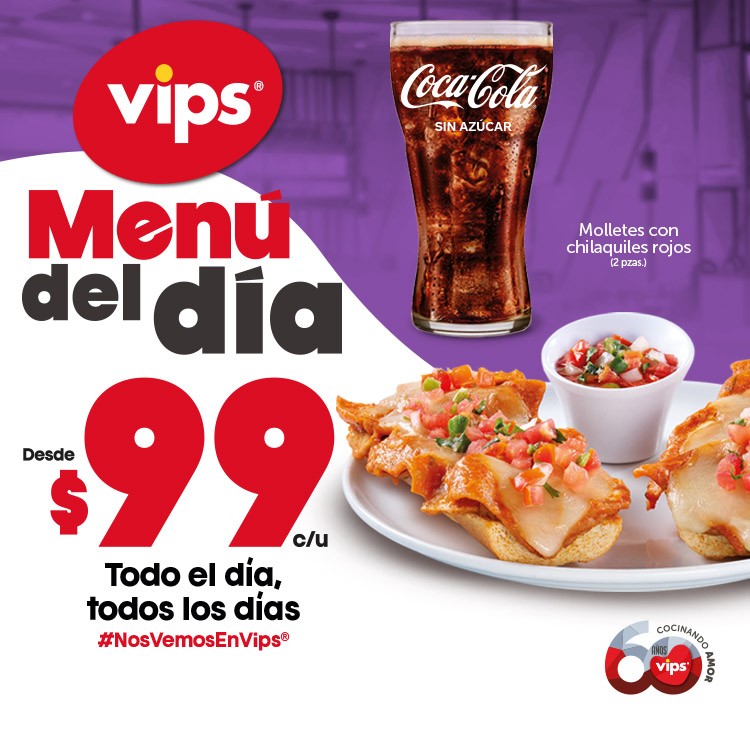 Menú del día desde $89 | Vips