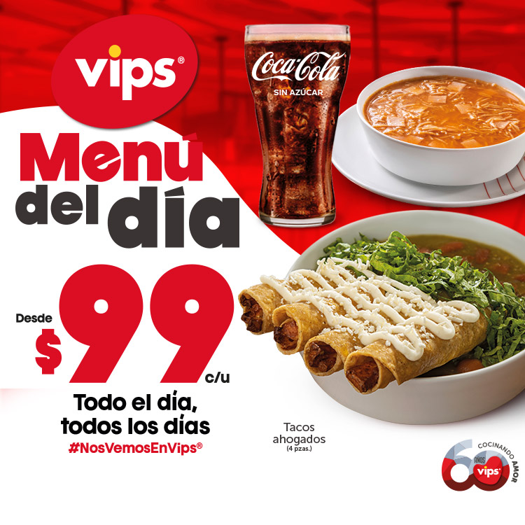 Menú del día desde $89 | Vips