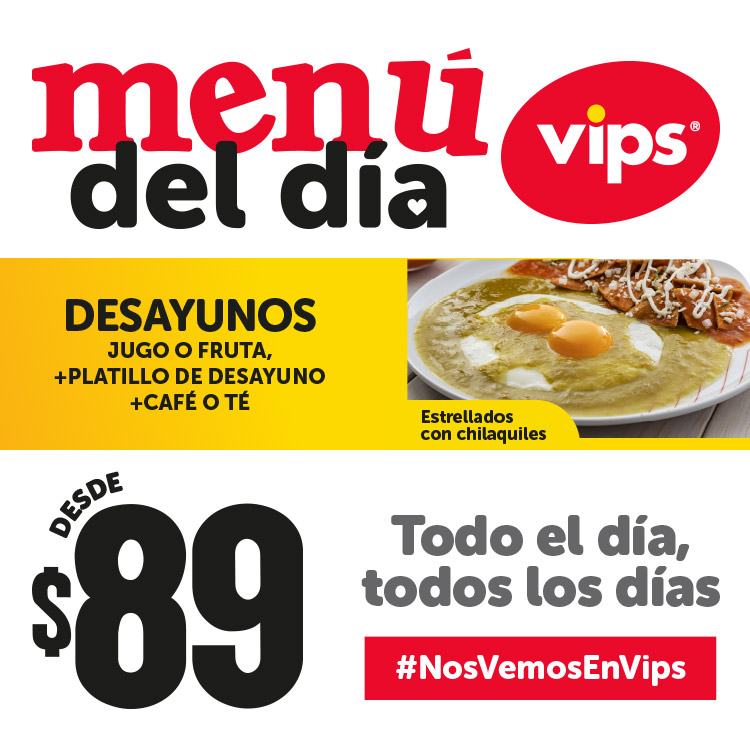 Menú del día desde $89 | Vips